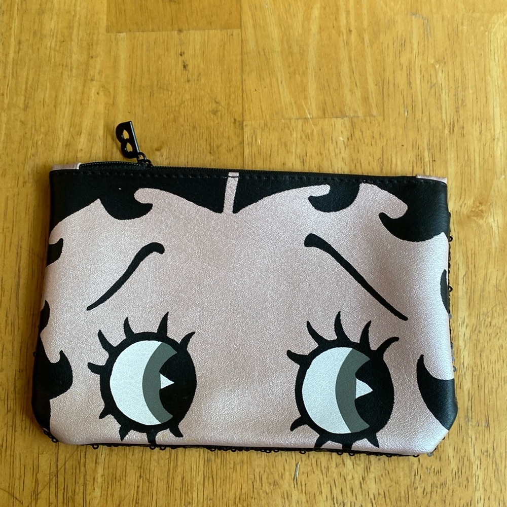 Betty Boop Pink Eye-Print Zip Pouch